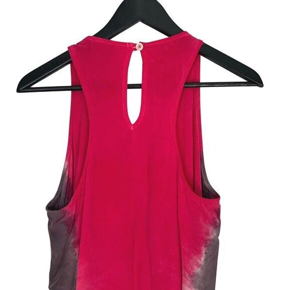 C&C California Tank Maxi Dress Size M Medium Sleeveless Shift Tie Dye In Ruby - Picture 5 of 10